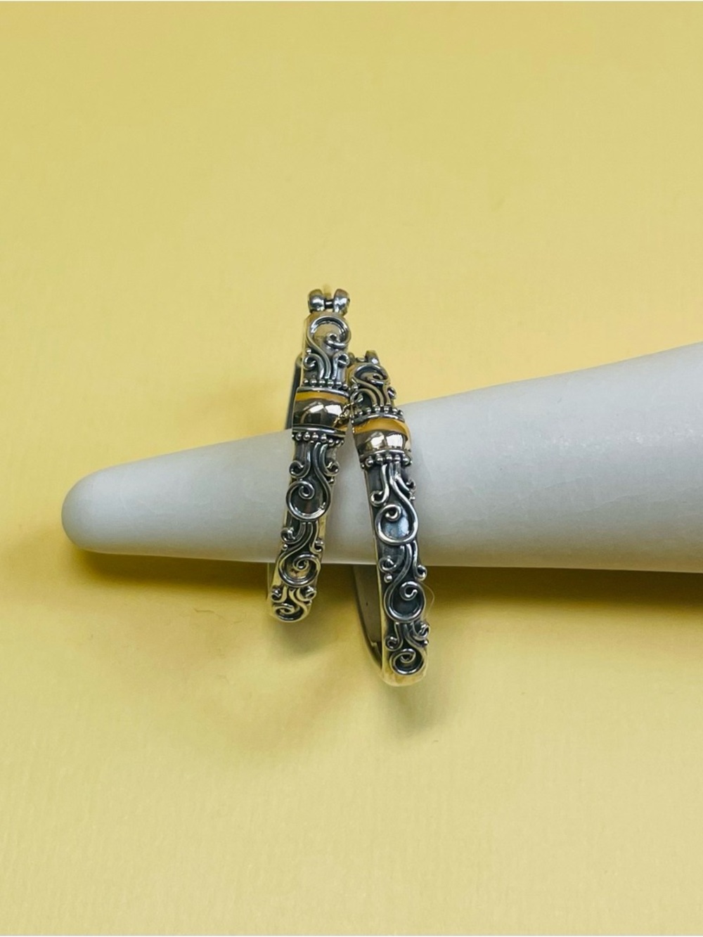 Florence Hoop Sterling Silver Filigree  Earrings